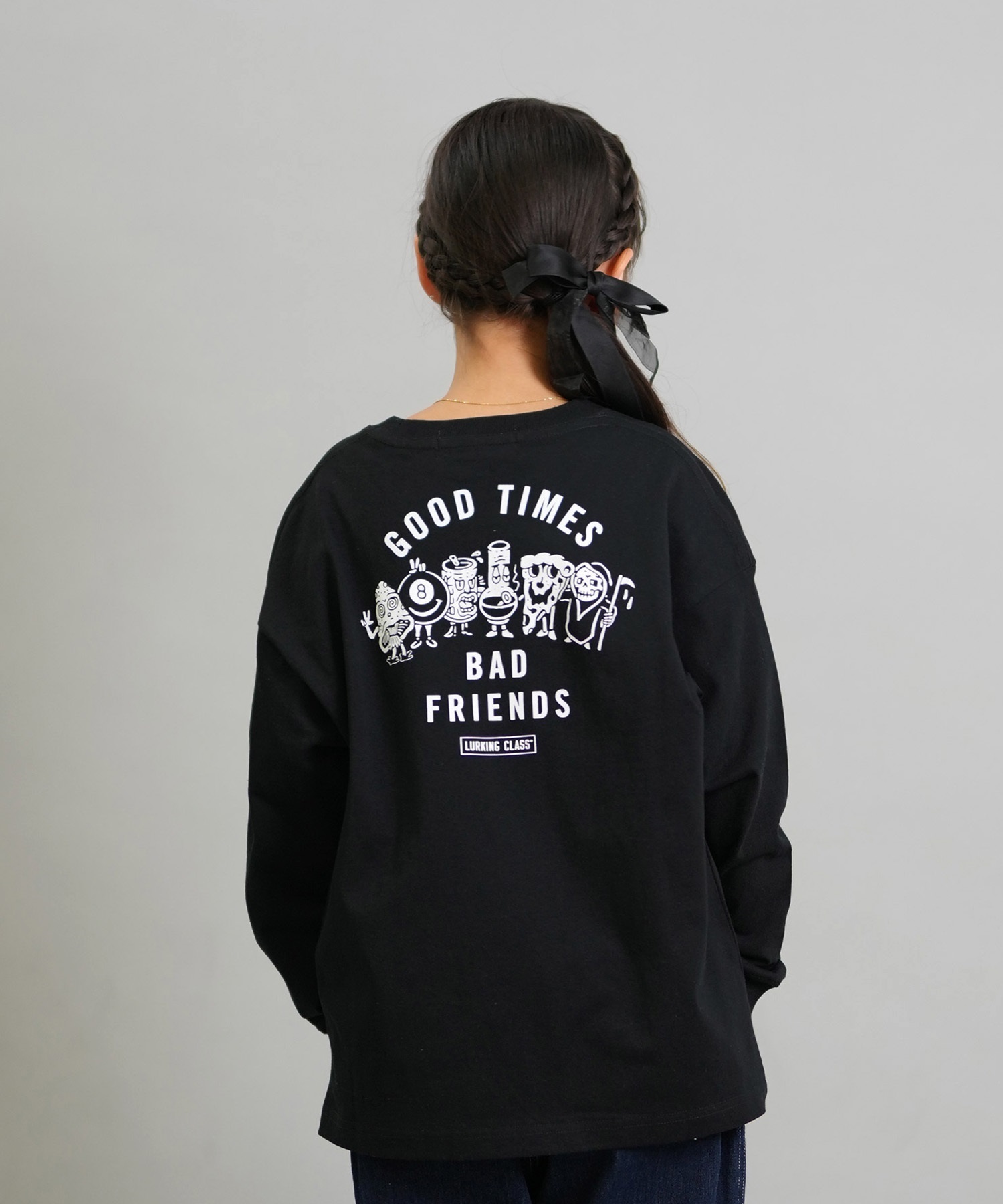 LURKING CLASS ラーキングクラス 長袖 Tシャツ ロンT キッズ ジュニア 子供 GOOD TIMES 2 L S TEE ST25FTM01K(BLACK-130cm)