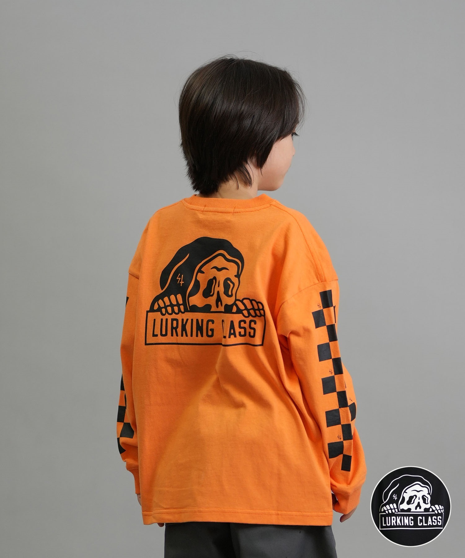 LURKING CLASS ラーキングクラス 長袖 Tシャツ ロンT キッズ ジュニア 子供 LURKIER L S TEE ST25FTM02K(BLACK-130cm)