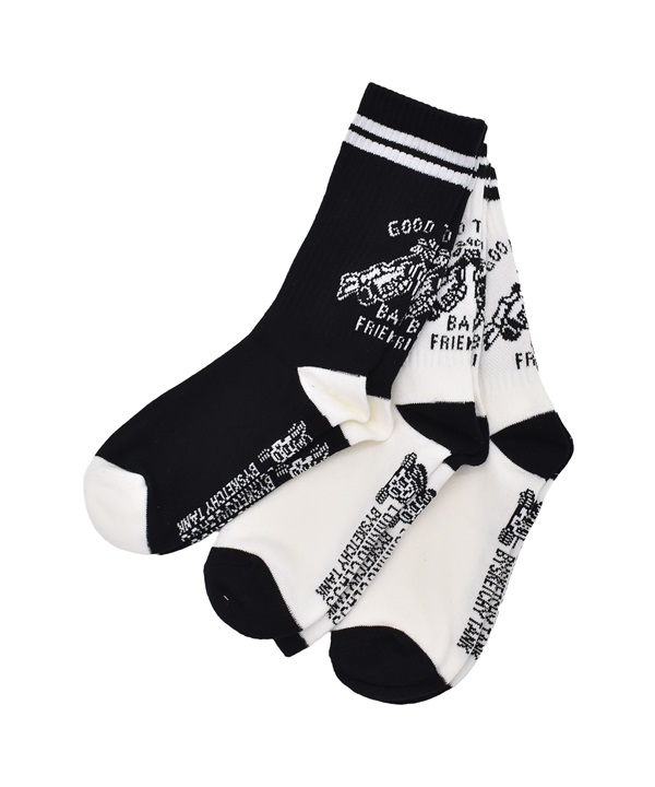 LURKING CLASS ラーキングクラス 靴下 キッズ ジュニア 子供 クルー丈ソックス 3足セット GOOD TIME KIDS 3PACK SOCKS STAM02K
