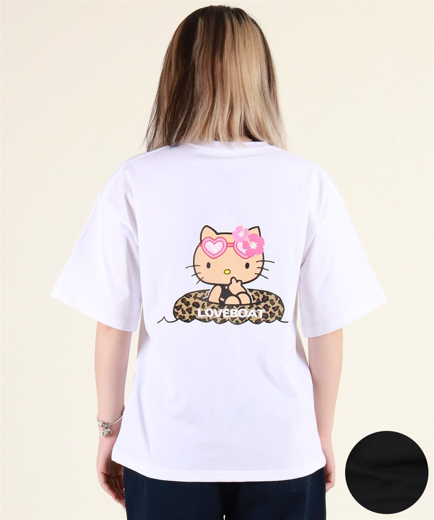 LOVE BOAT ラブボート 半袖 Tシャツ レディース ハローキティ バックプリント ロゴ LBKTハイビT LBKT-ST03 LOVE BOAT ラブボート 半袖 Tシャツ レディース ハローキティ