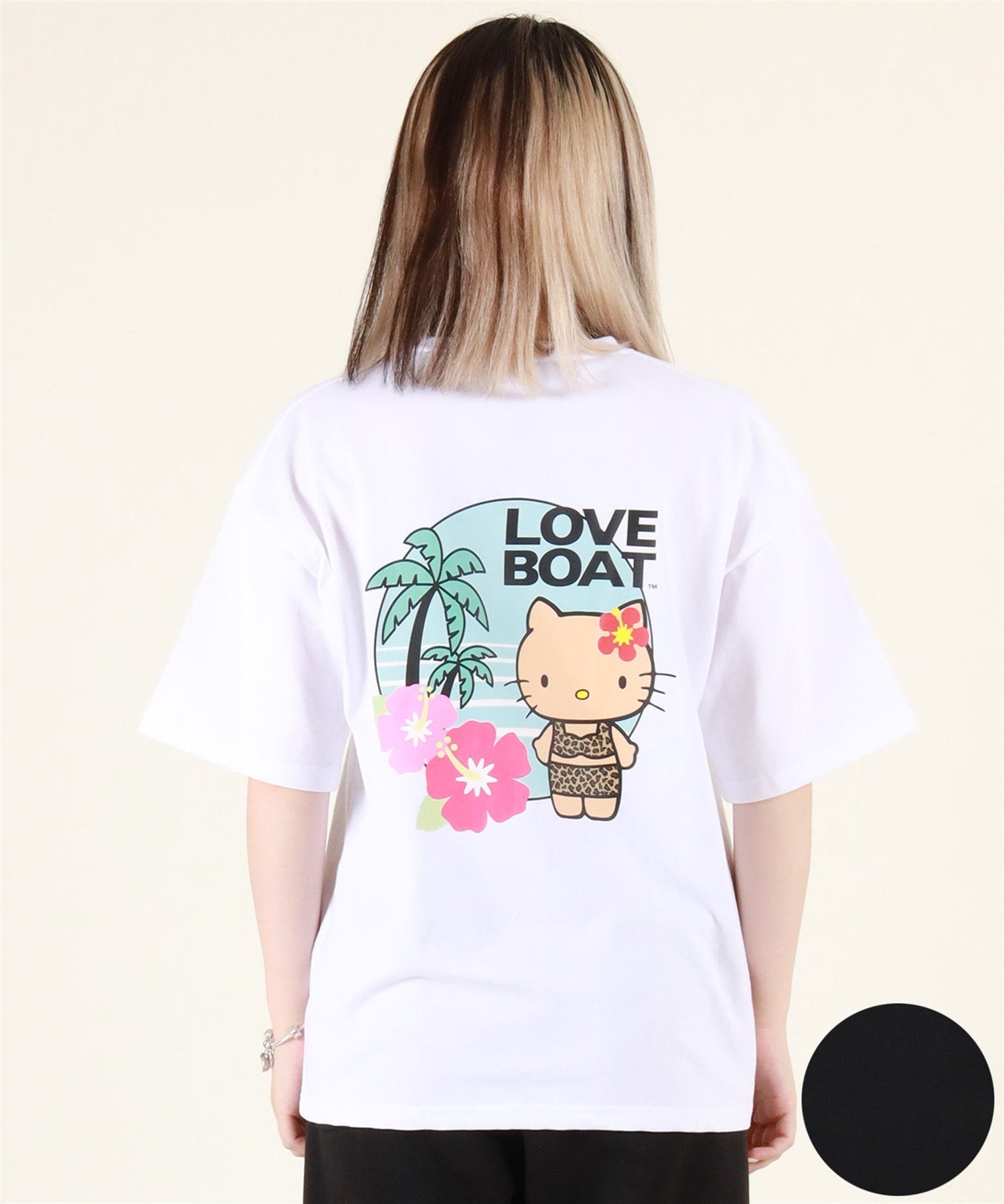 LOVE BOAT ラブボート 半袖 Tシャツ レディース ハローキティ バックプリント ロゴ LBKTハイビT LBKT-ST03 LOVE BOAT ラブボート 半袖 Tシャツ レディース ハローキティ