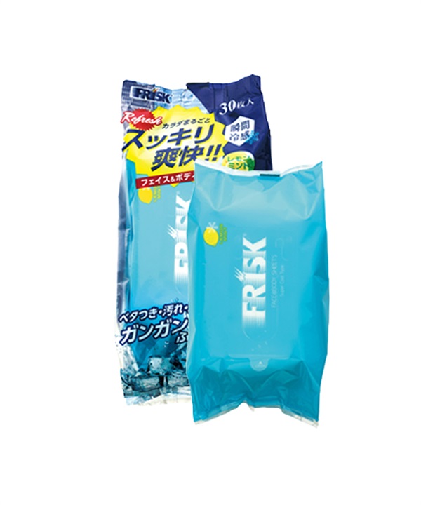 FRISK フリスク ボディシート 汗拭きシート 冷感 COOL FACE&BODY SHEET クール フェイス&ボディ シート レモンミント 535906