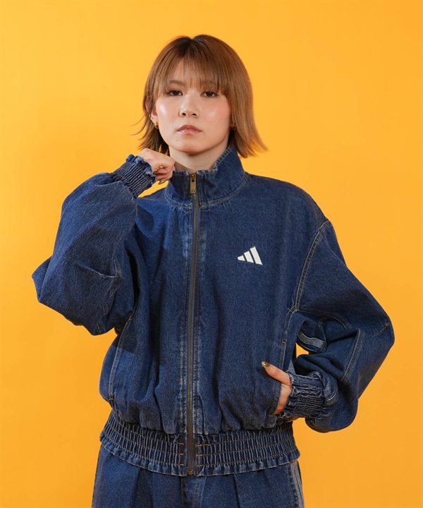 adidas アディダス ジャケット レディース ウォッシュ加工 W STADIUM ウォッシュデニムジャケット P6083