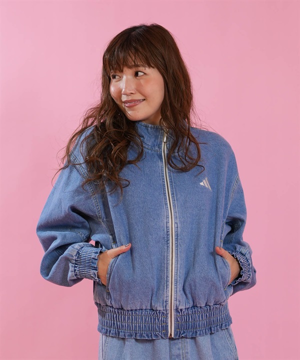 adidas アディダス ジャケット レディース ウォッシュ加工 W STADIUM ウォッシュデニムジャケット P6083