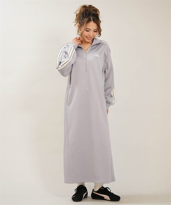 adidas アディダス ワンピース レディース ハーフジップ STADIUM トラックトップ ワンピース F6295
