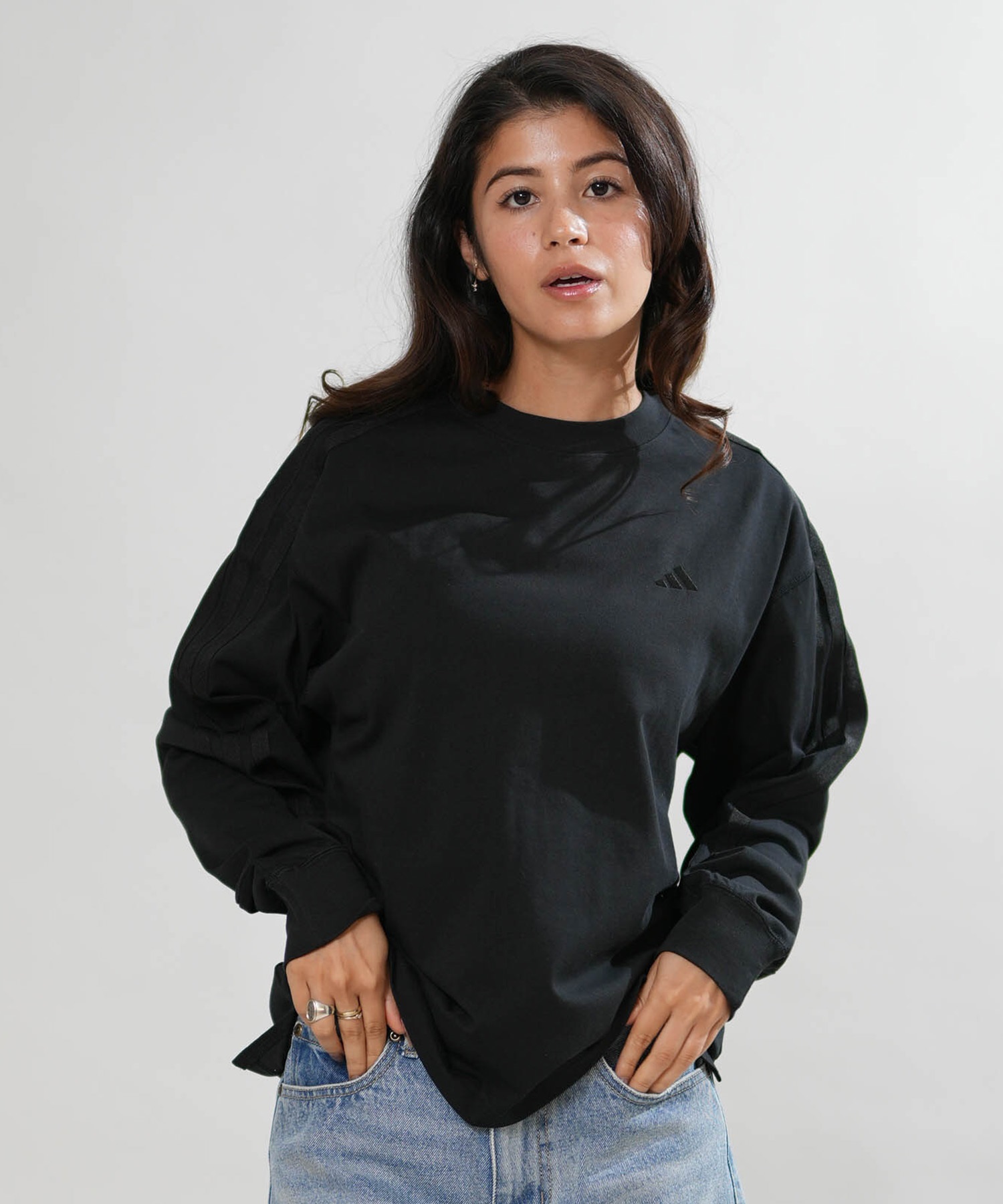 adidas アディダス 長袖 Tシャツ ロンT レディース シンプル W ESS＋