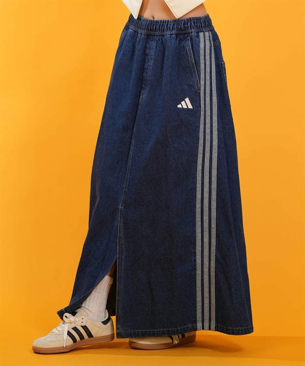 adidas アディダス スカート レディース ロングスカート ルーズフィット W STADIUM ウォッシュデニムスカート L6740