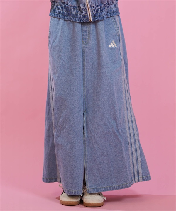 adidas アディダス スカート レディース ロングスカート ルーズフィット W STADIUM ウォッシュデニムスカート L6740