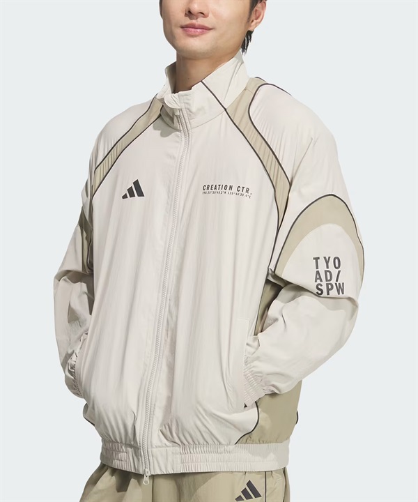 adidas アディダス トラックジャケット ジャージ メンズ BRAND LOVE ルーズフィット ライトウーブン フルジップジャケット セットアップ対応 NEC14