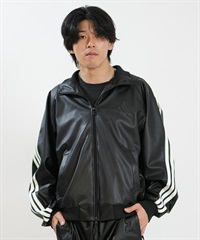 adidas アディダス ジャージ トラックジャケット メンズ レザー風