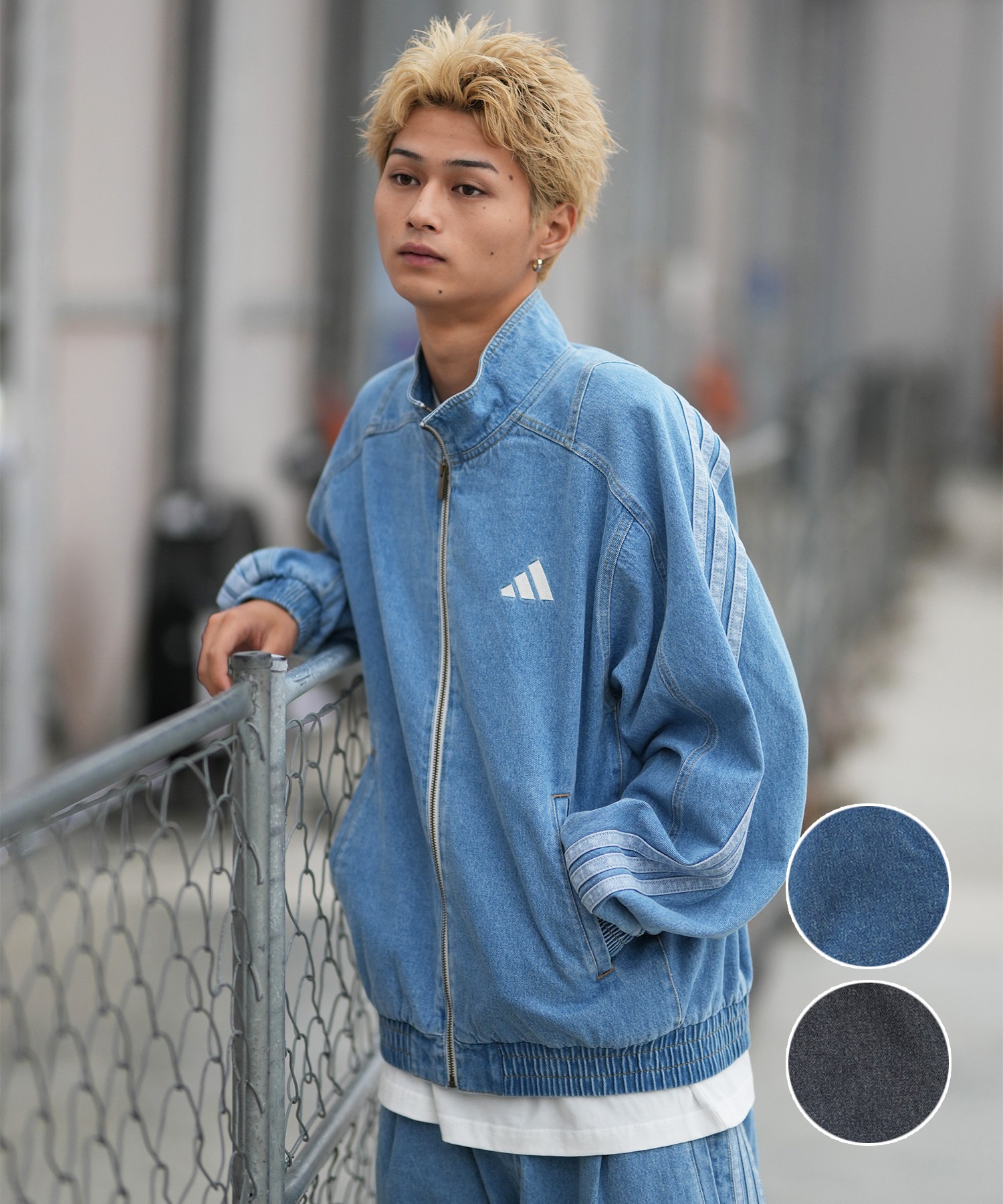 アディダス　デニム　ジャージ　トラックジャケット adidas アディダス ジャージ トラックジャケット メンズ デニム M