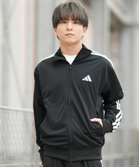adidas アディダス ジャージ トラックジャケット メンズ ワンポイント ロゴ M 3ST WU トラックトップ KP662(BK/WT-M)