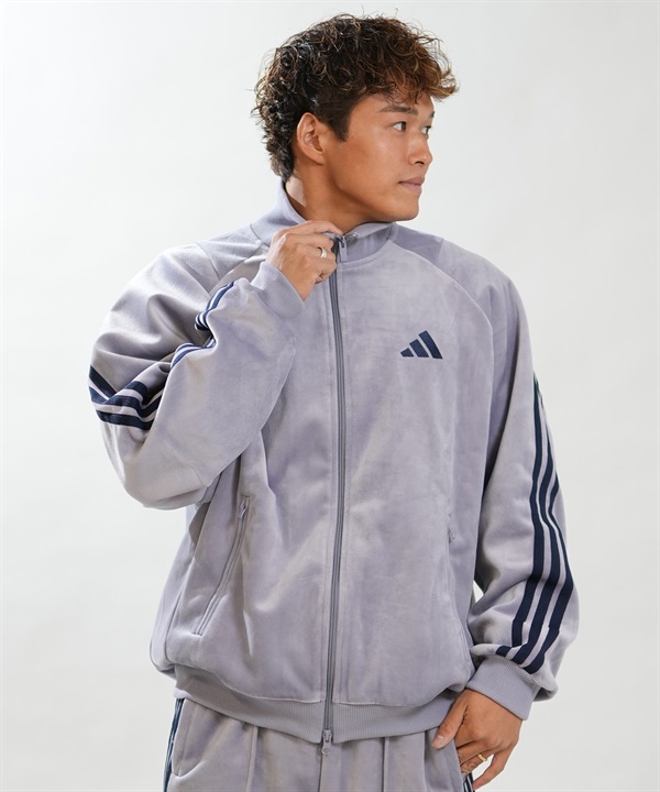 adidas アディダス ジャージ トラックジャケット メンズ ベロア生地 スタジアム ルーズフィット ベロア トラックトップ セットアップ対応 DVY24