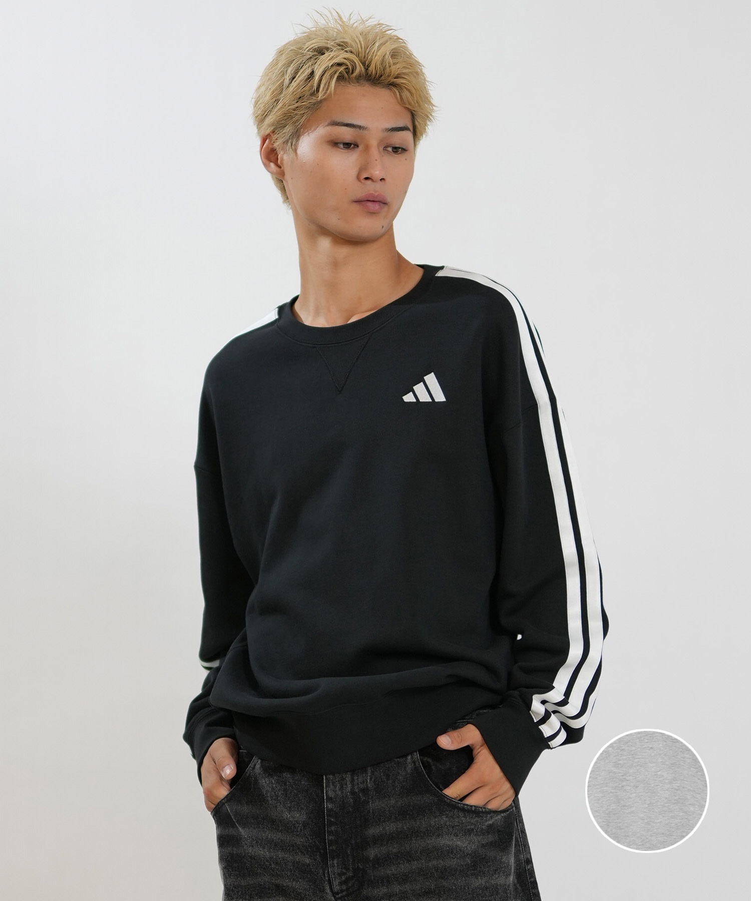 adidas アディダス トレーナー スウェット メンズ ロゴ M ESS+ 3S