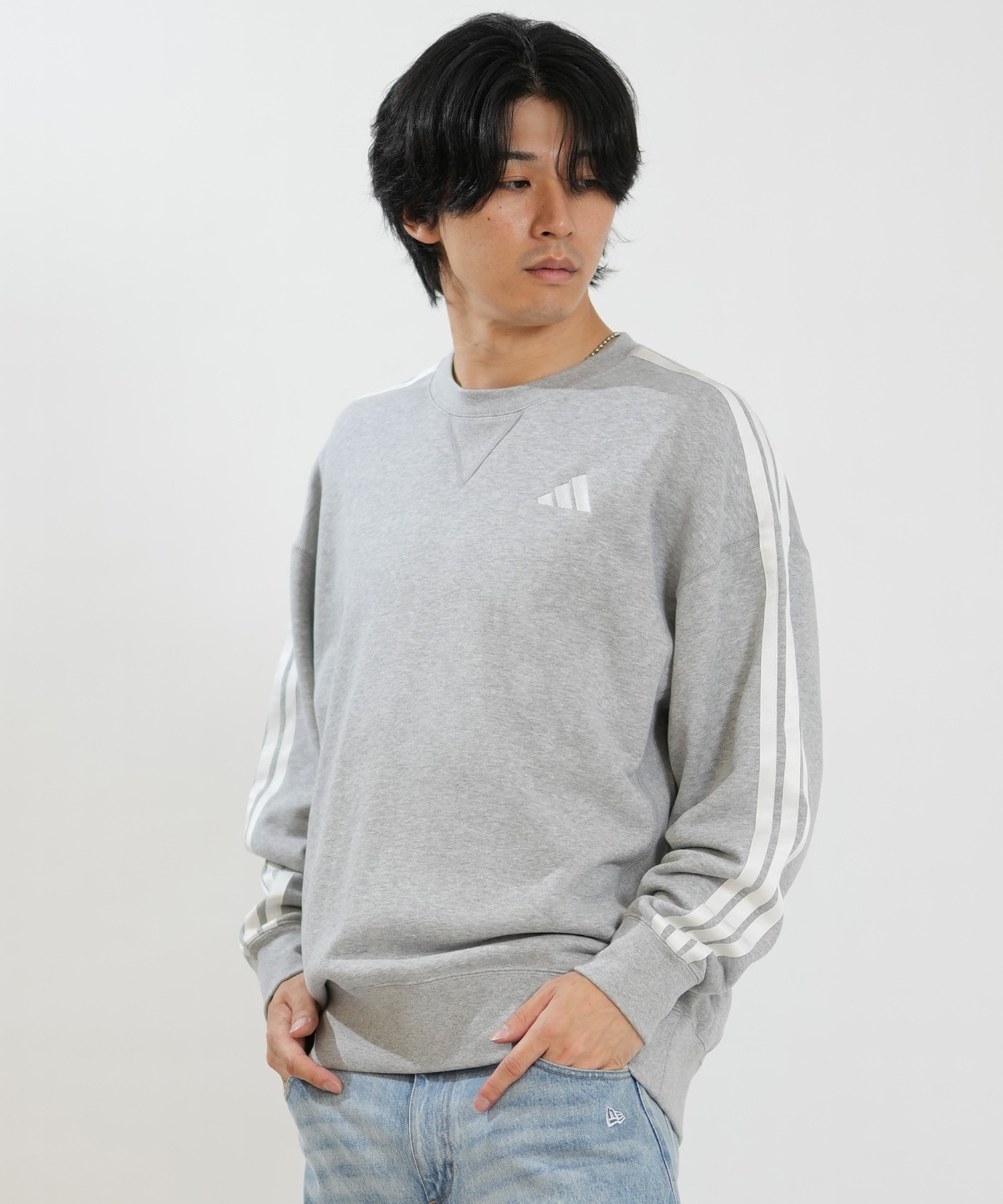 adidas アディダス トレーナー スウェット メンズ ロゴ M ESS+ 3S
