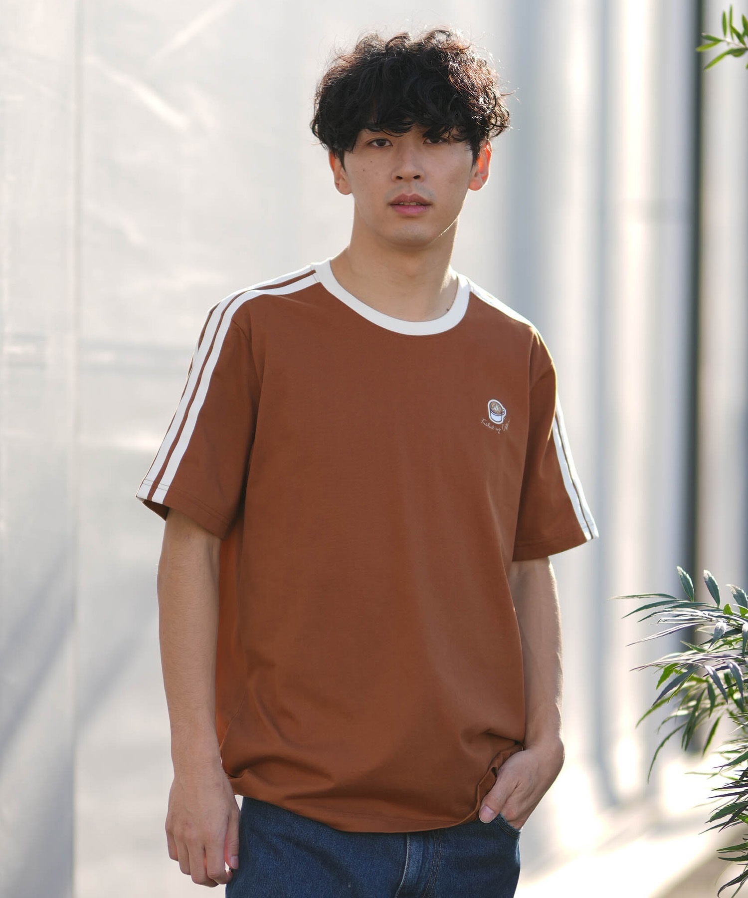 ma 半袖 Tシャツ adidas アディダス 半袖 Tシャツ メンズ リンガーネック M COFFEE CUP