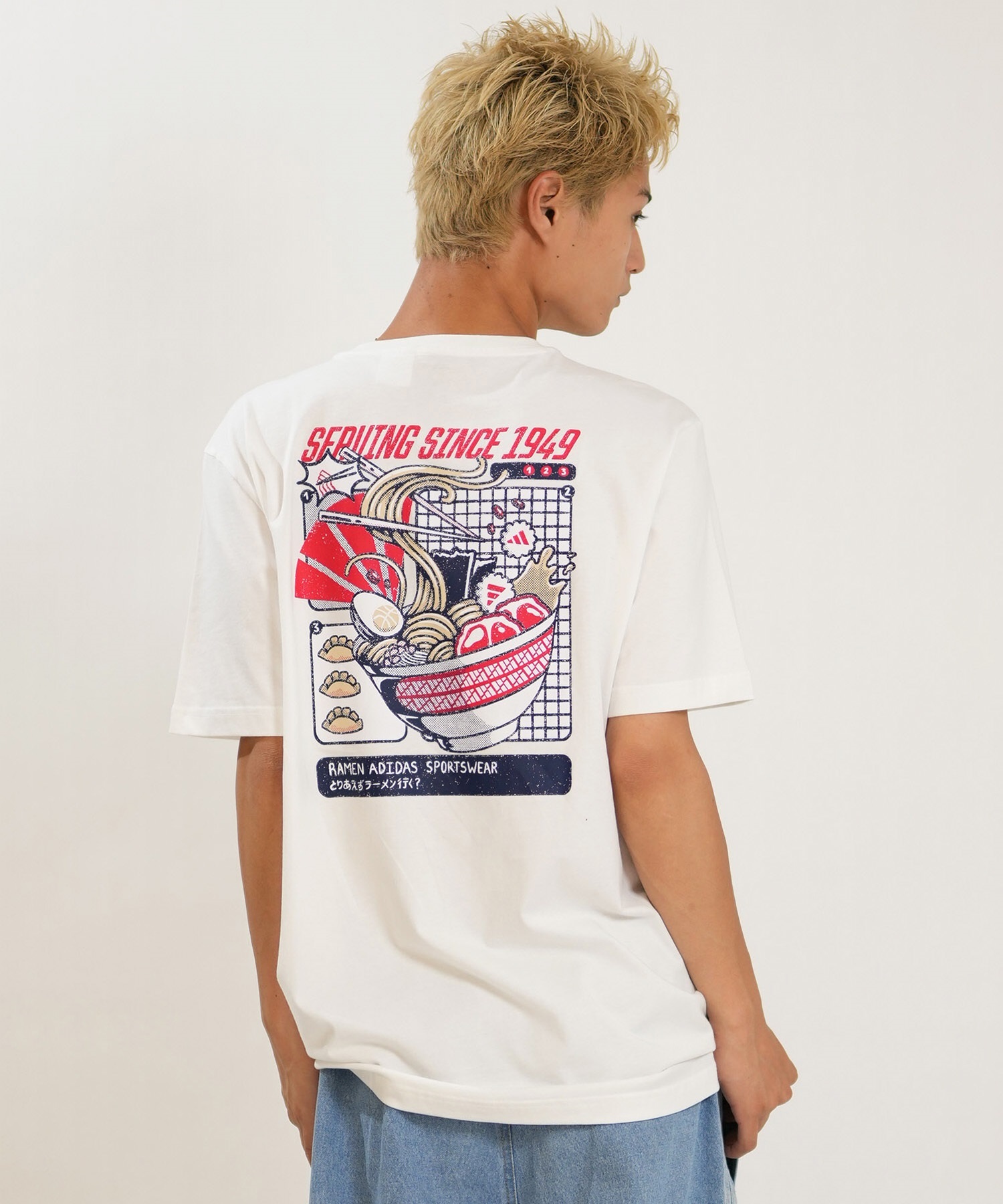 adidas アディダス 半袖 Tシャツ メンズ バックプリント M RAMEN T