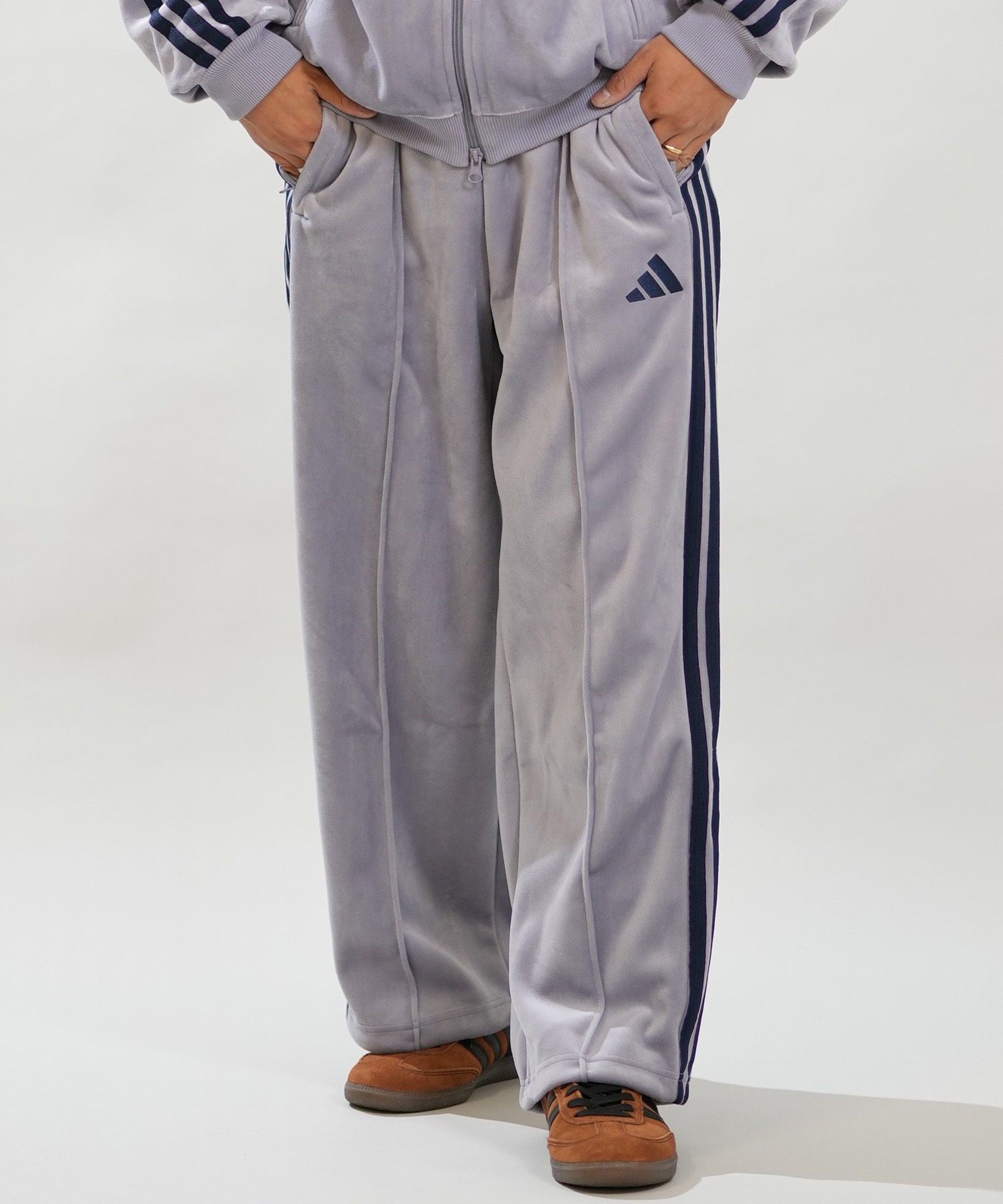 adidas アディダス ジャージ トラックパンツ メンズ ベロア M STADIUM