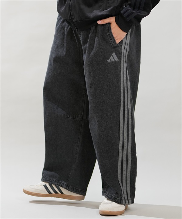adidas アディダス ロングパンツ メンズ デニム トラックパンツ Gパン スタジアム オーバーサイズフィット デニム フルレングス オープンヘム トラックパンツ セットアップ対応 M1919