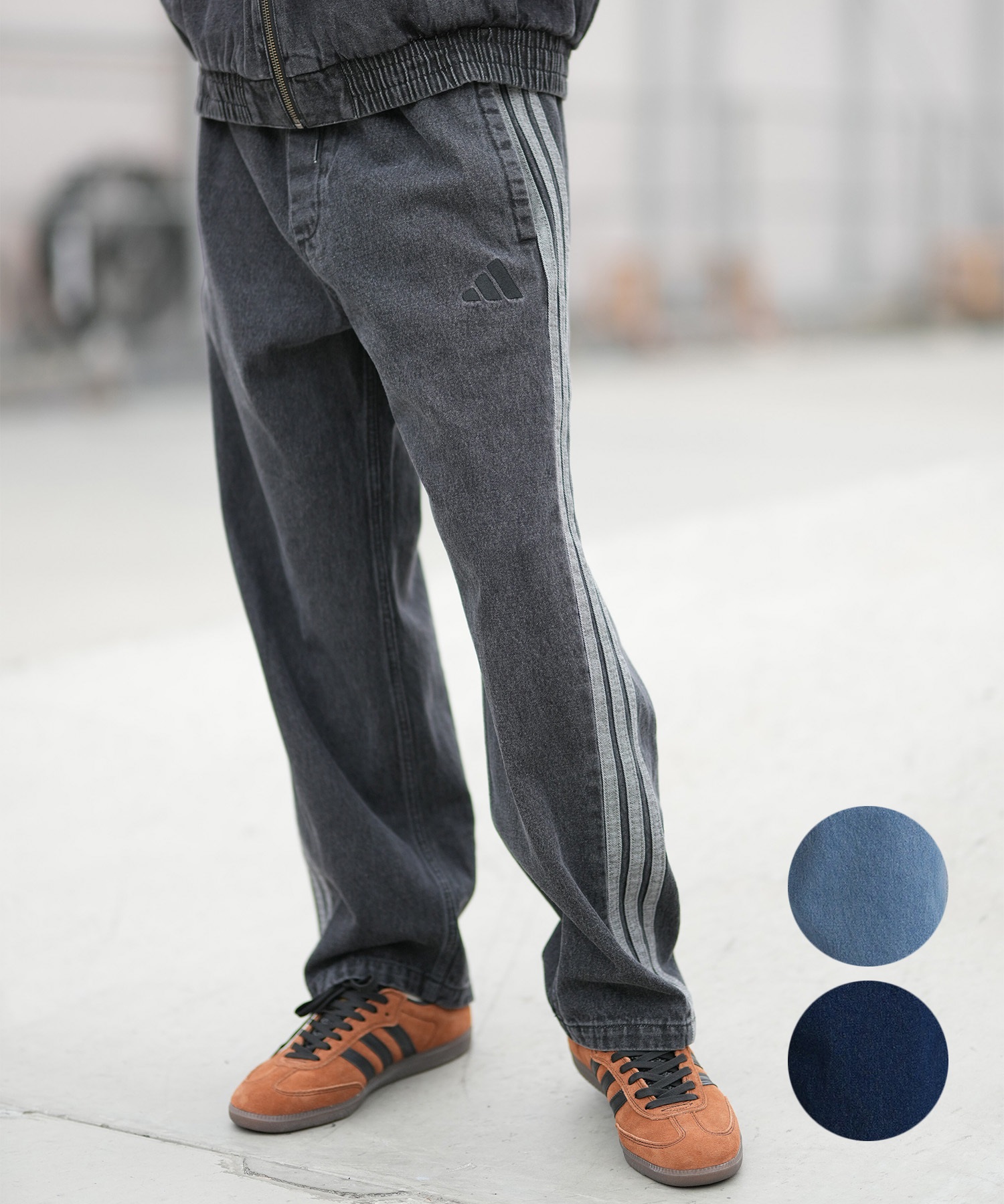 adidas アディダス ロングパンツ メンズ デニム パンツ Gパン M