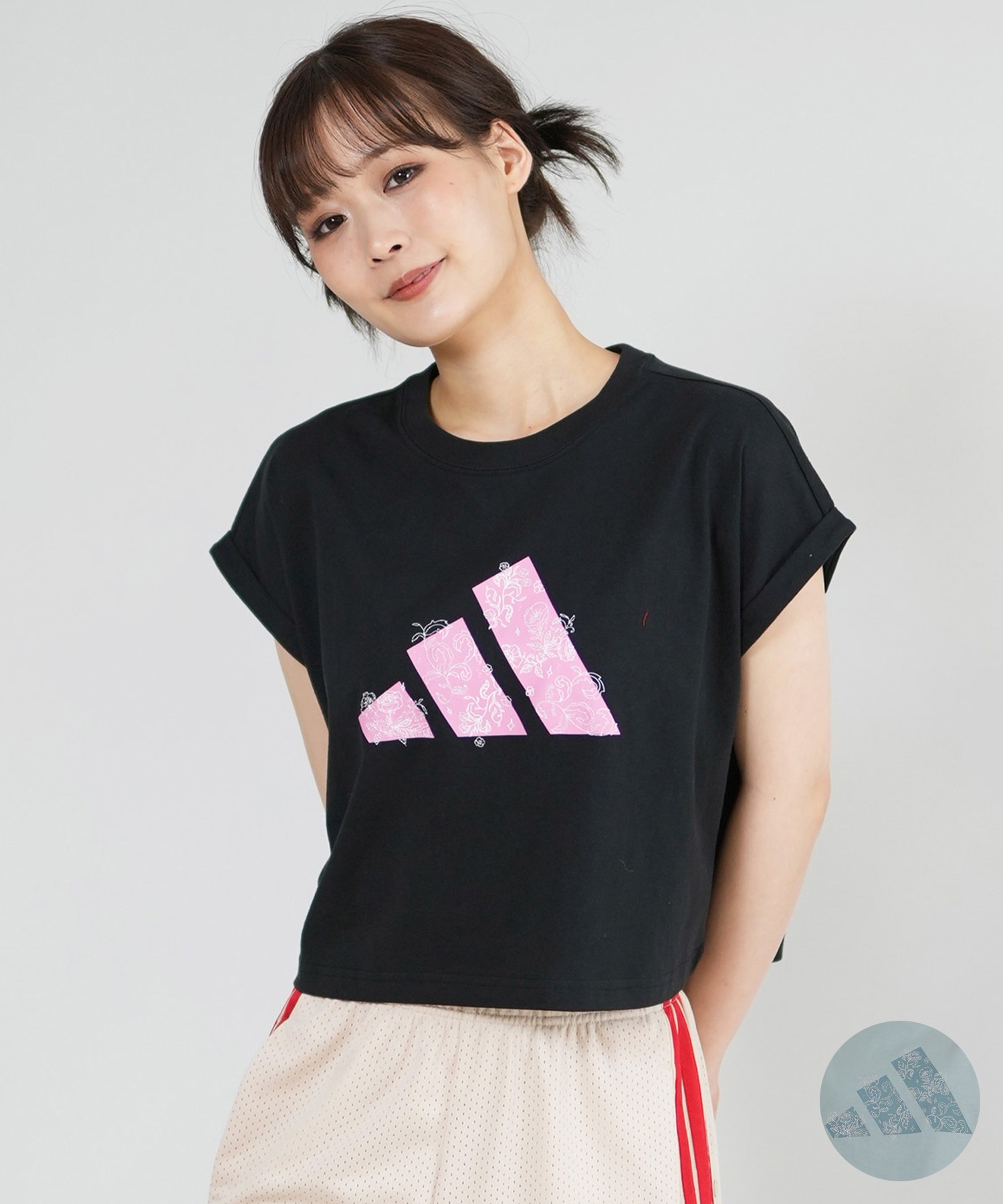 アディダス ショート丈Ｔシャツ Short_Tee_Set_Turquoise_JC7876