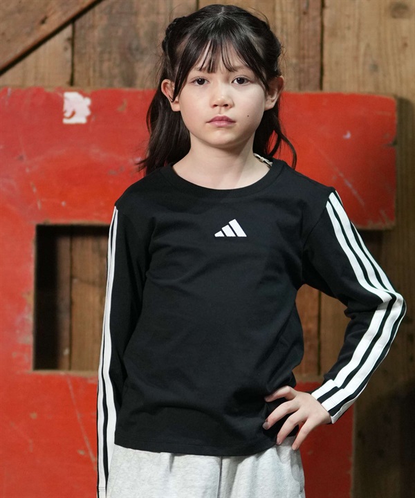 adidas アディダス 長袖 Tシャツ ロンT キッズ 子供 スポーティー KMH3SLSTシャツ W6345