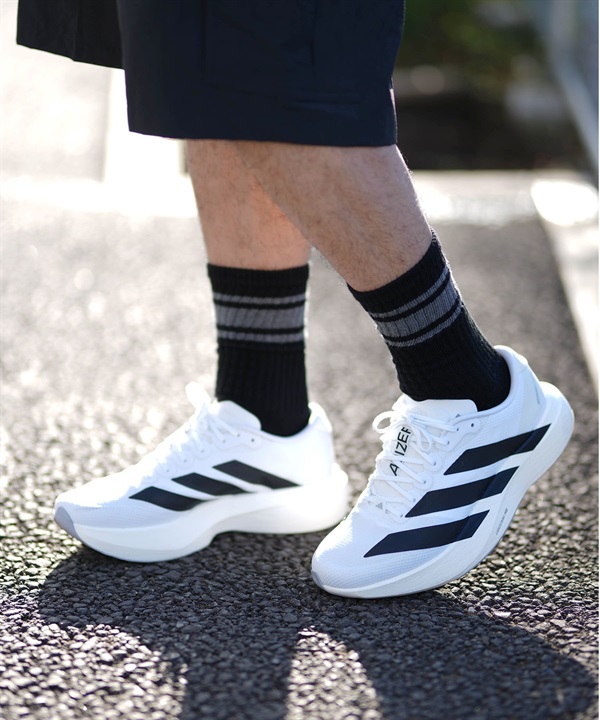 adidas アディダス スニーカー メンズ ランニング 厚底 Adizero EVO SL WOVEN M アディゼロ JR1912