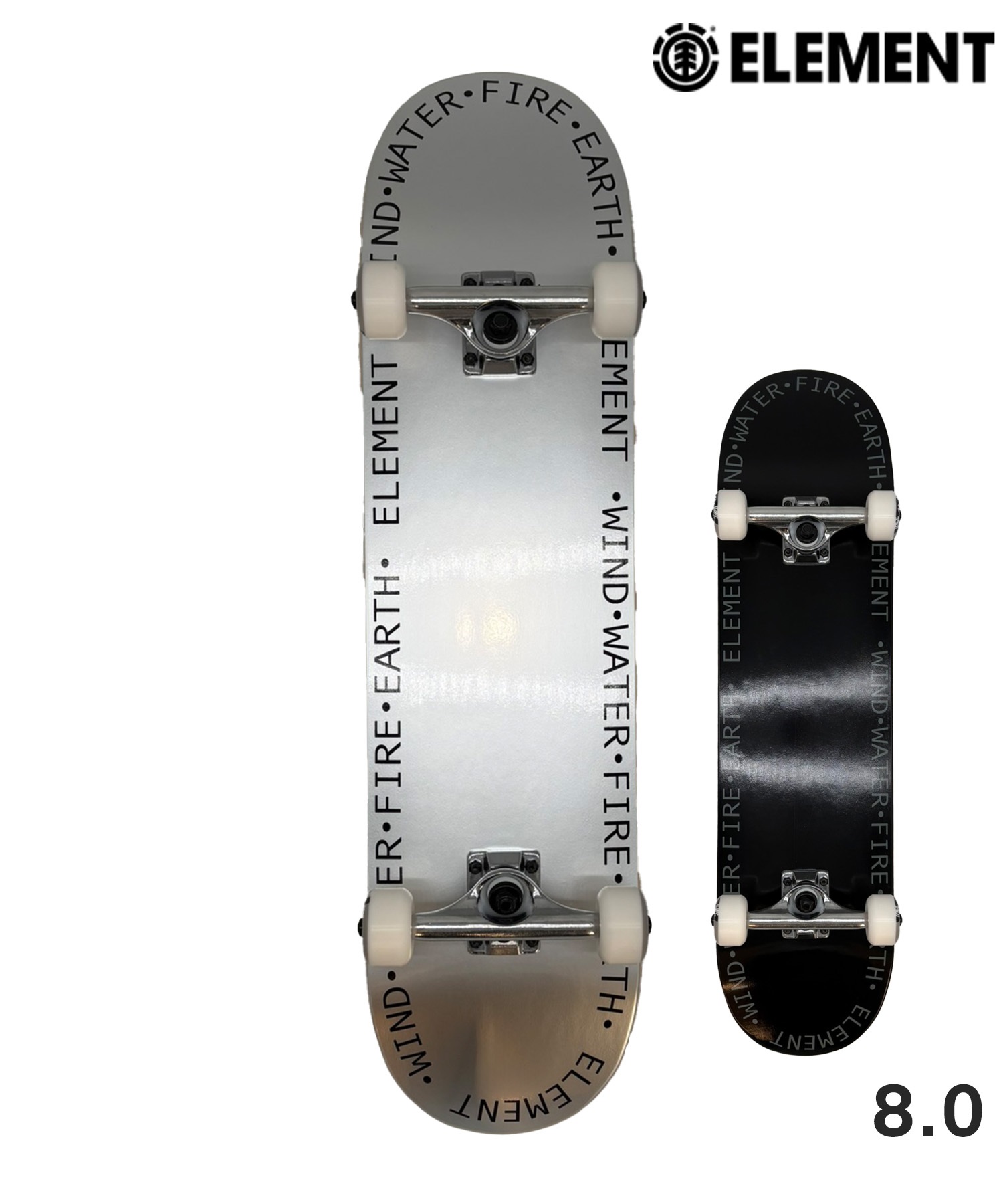 ELEMENT エレメント AROUND SILVER BLACK スケートボード コンプリート