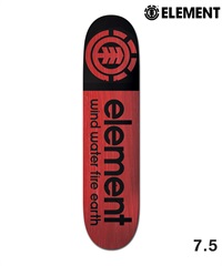 ELEMENT エレメント スケートボード デッキ 7.5inch OLD SCHOOL RED PLY 初心者 おすすめ(RED-7.5inch)