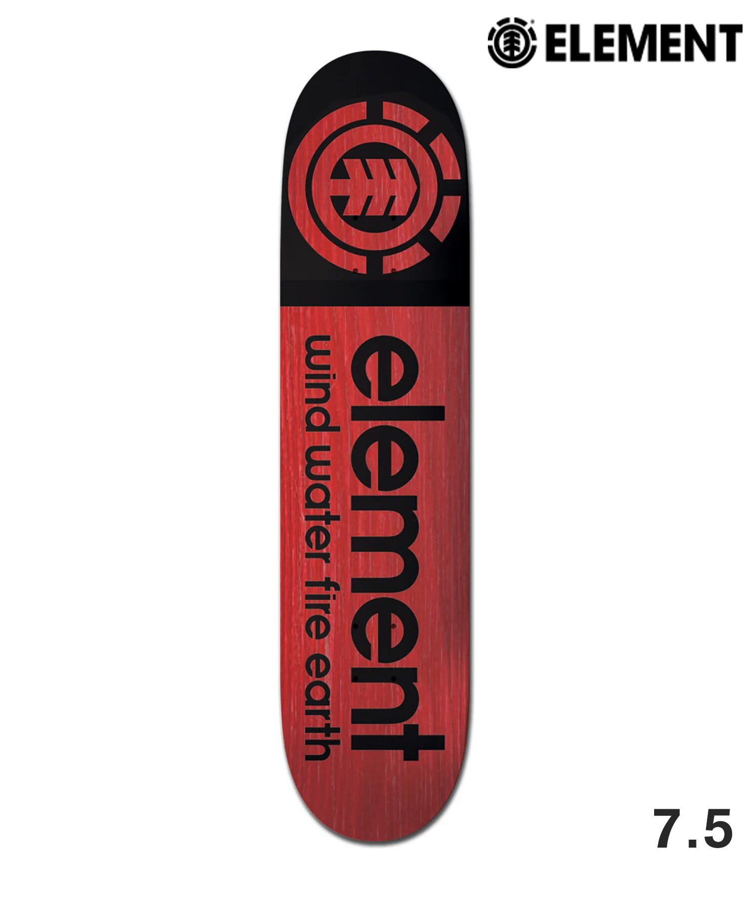 ELEMENT エレメント スケートボード デッキ 7.5inch OLD SCHOOL RED PLY 初心者 おすすめ(RED-7.5inch)