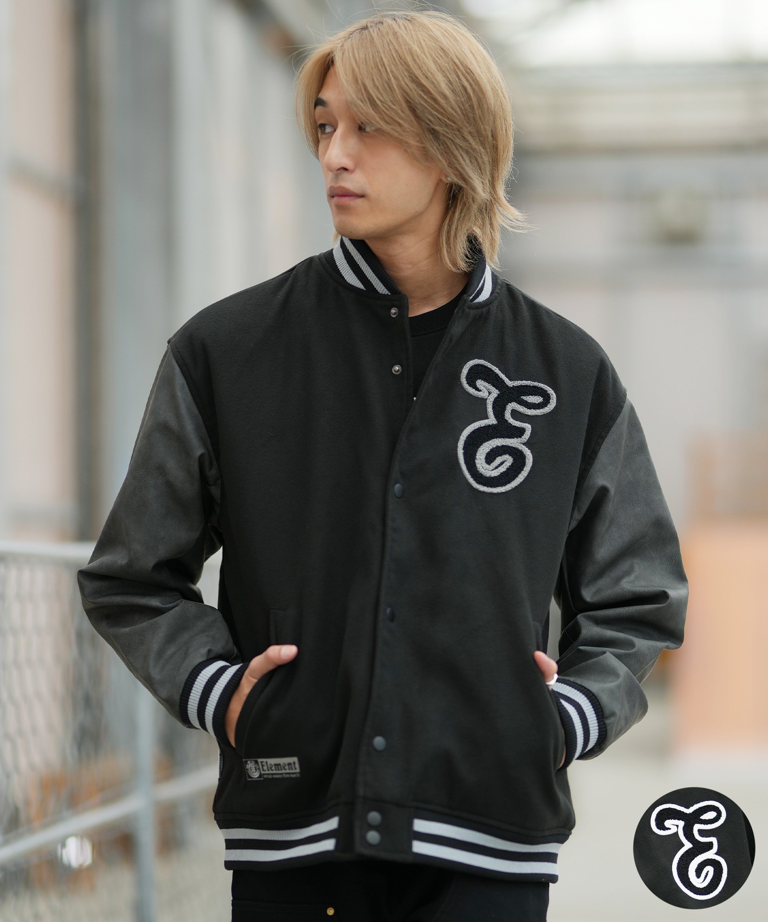 ELEMENT エレメント ジャケット メンズ バックプリント ロゴ VARSITY