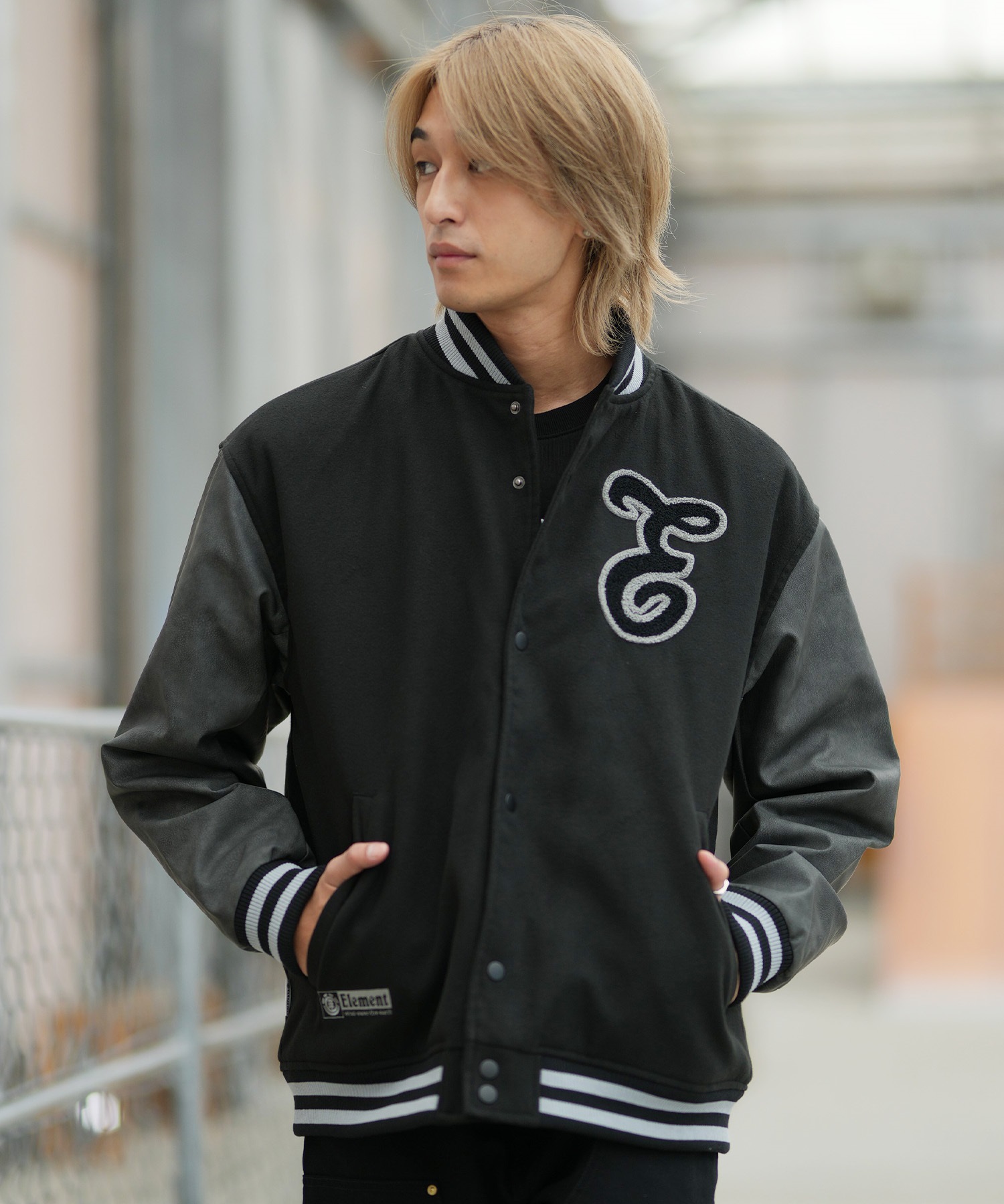ELEMENT エレメント ジャケット メンズ バックプリント ロゴ VARSITY