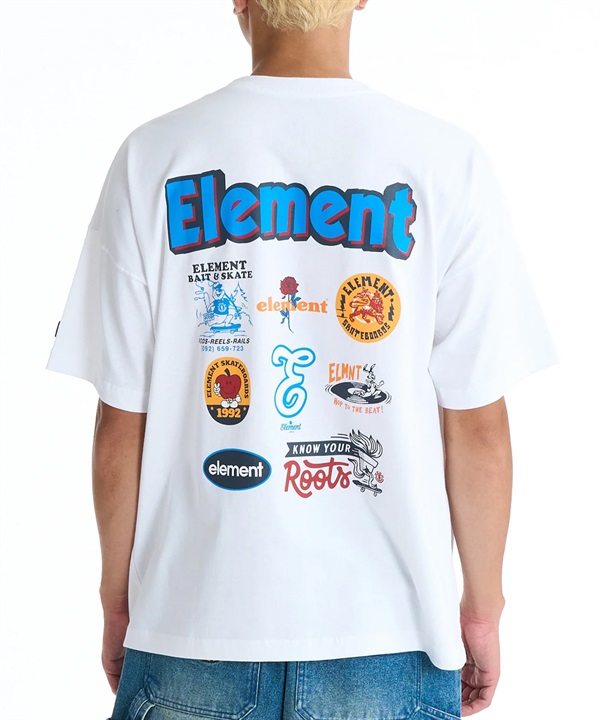ELEMENT エレメント 半袖 Tシャツ メンズ バックプリント BG021203(WHT-M)