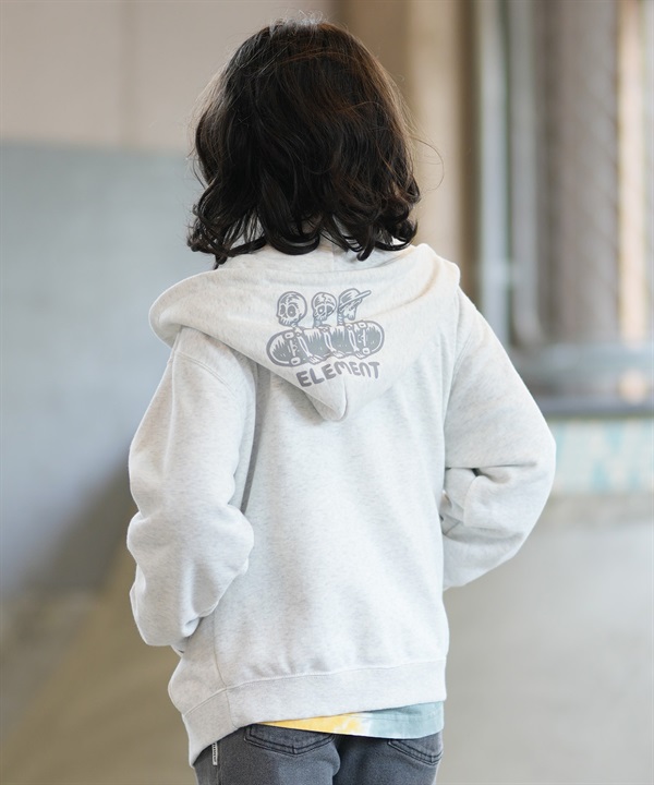 ELEMENT エレメント ジップアップ パーカー フーディー キッズ 子供 ロゴ プリント 刺繍 裏毛 セットアップ対応 BG026024