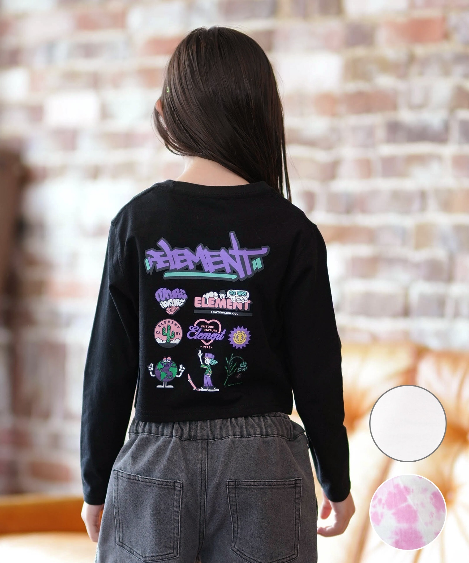 ELEMENT エレメント 長袖 Tシャツ キッズ ジュニア バックプリント
