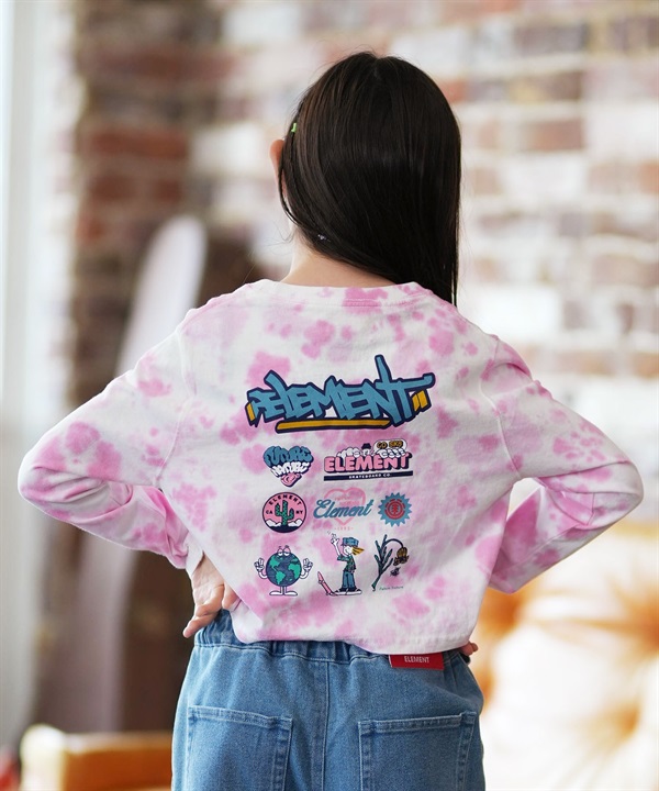 ELEMENT エレメント 長袖 Tシャツ キッズ ジュニア バックプリント ACOMPANY LS GIRL BG025062
