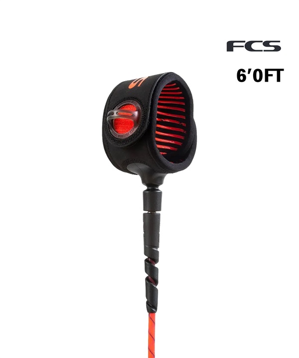 FCS エフシーエス FREEDOM HELIX LEASH - ALL ROUND Red 6'00FT サーフィン リーシュコード ムラサキスポーツ