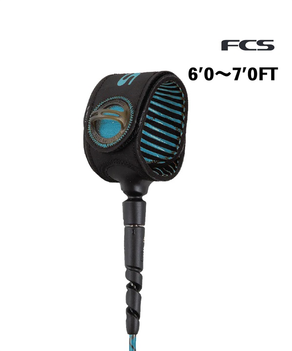 FCS エフシーエス FREEDOM HELIX LEASH - ALL ROUND Tranquil Blue Black サーフィン リーシュコード ムラサキスポーツ