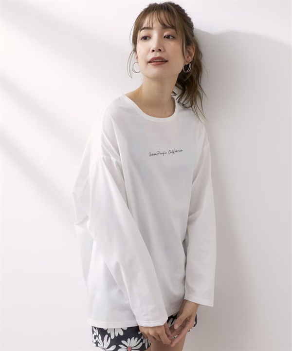 OP オーシャンパシフィック 水着 ラッシュガード 長袖 Tシャツ ロンT レディース 525465