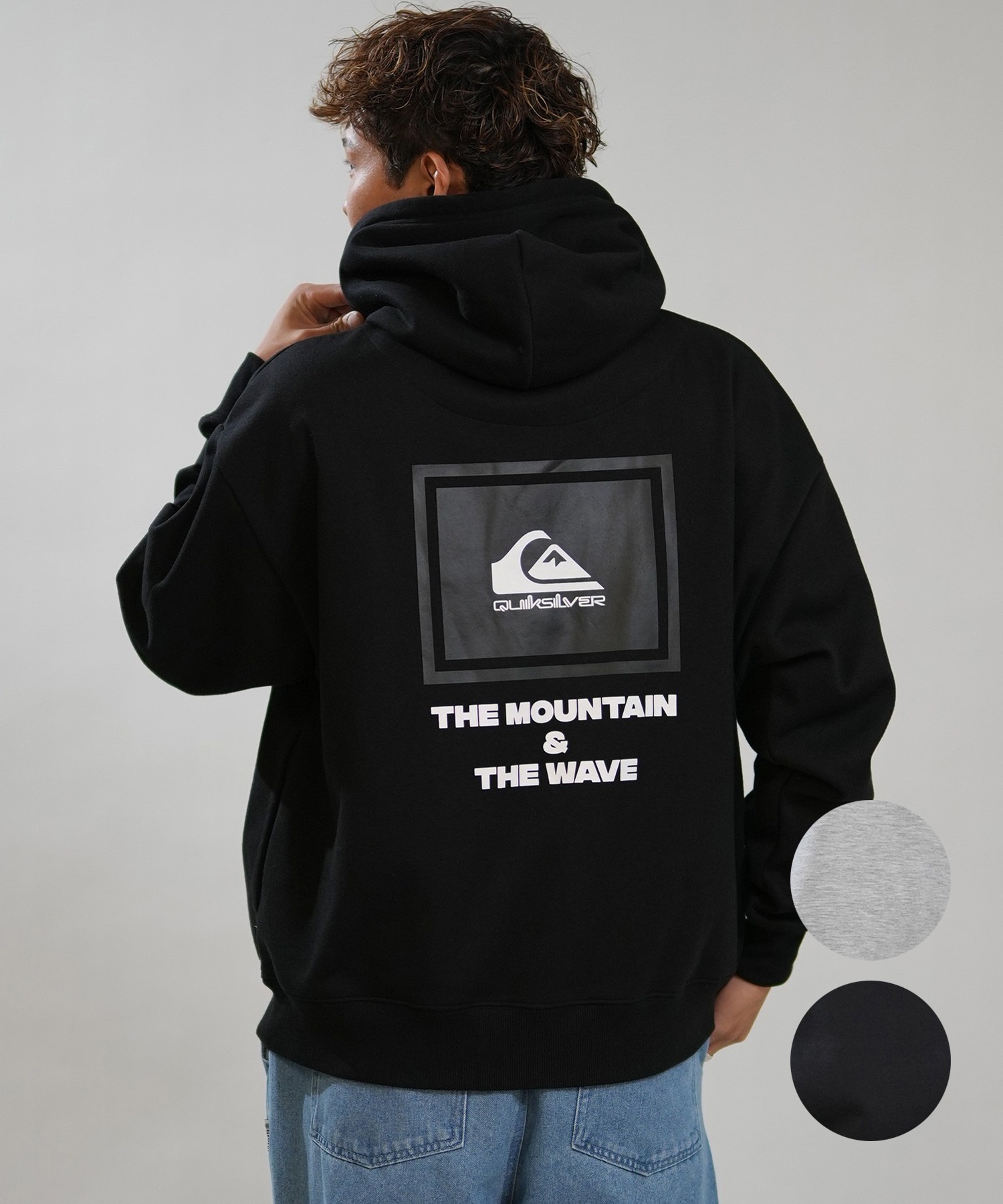 YUEQI QI パーカー 黒 タグ付き オーバーサイズ QUIKSILVER クイックシルバー プルオーバー パーカー フーディー