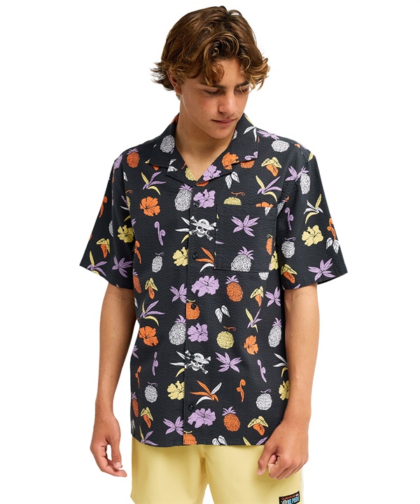 QUIKSILVER クイックシルバー 半袖 シャツ メンズ コラボ ONE PIECE X QUIKSILVER GOMU NO MI SHIRT EQYWT04717(PHM6-M)