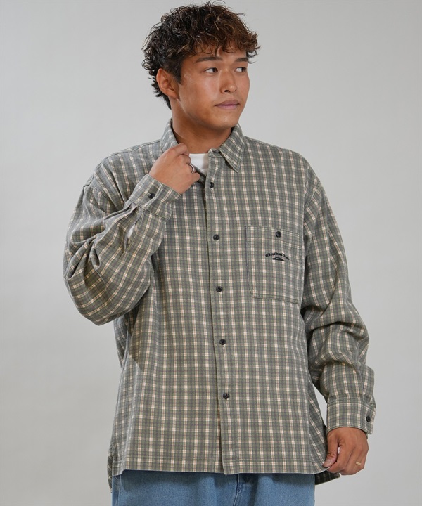 QUIKSILVER クイックシルバー 長袖 シャツ メンズ チェック CHECK CHINO SHIRTS QSH264607M ムラサキスポーツ限定