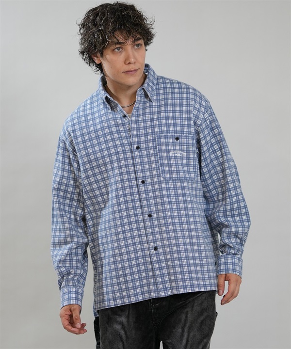 QUIKSILVER クイックシルバー 長袖 シャツ メンズ チェック CHECK CHINO SHIRTS QSH264607M ムラサキスポーツ限定