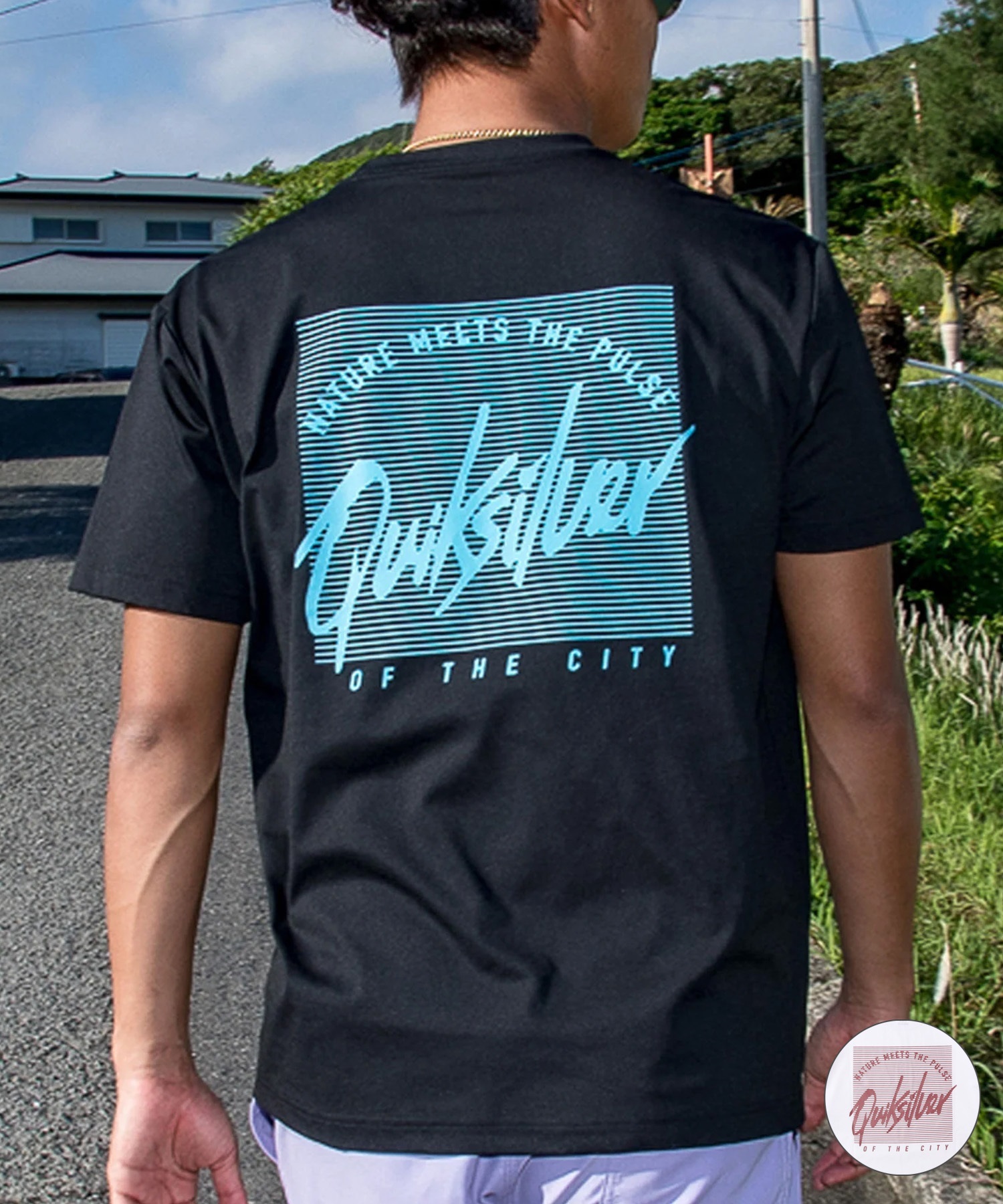 Kamaishi Seawaves直筆 サイン入りラガーシャツ QUIKSILVER クイックシルバー 水着 ラッシュガード 半袖 Tシャツ