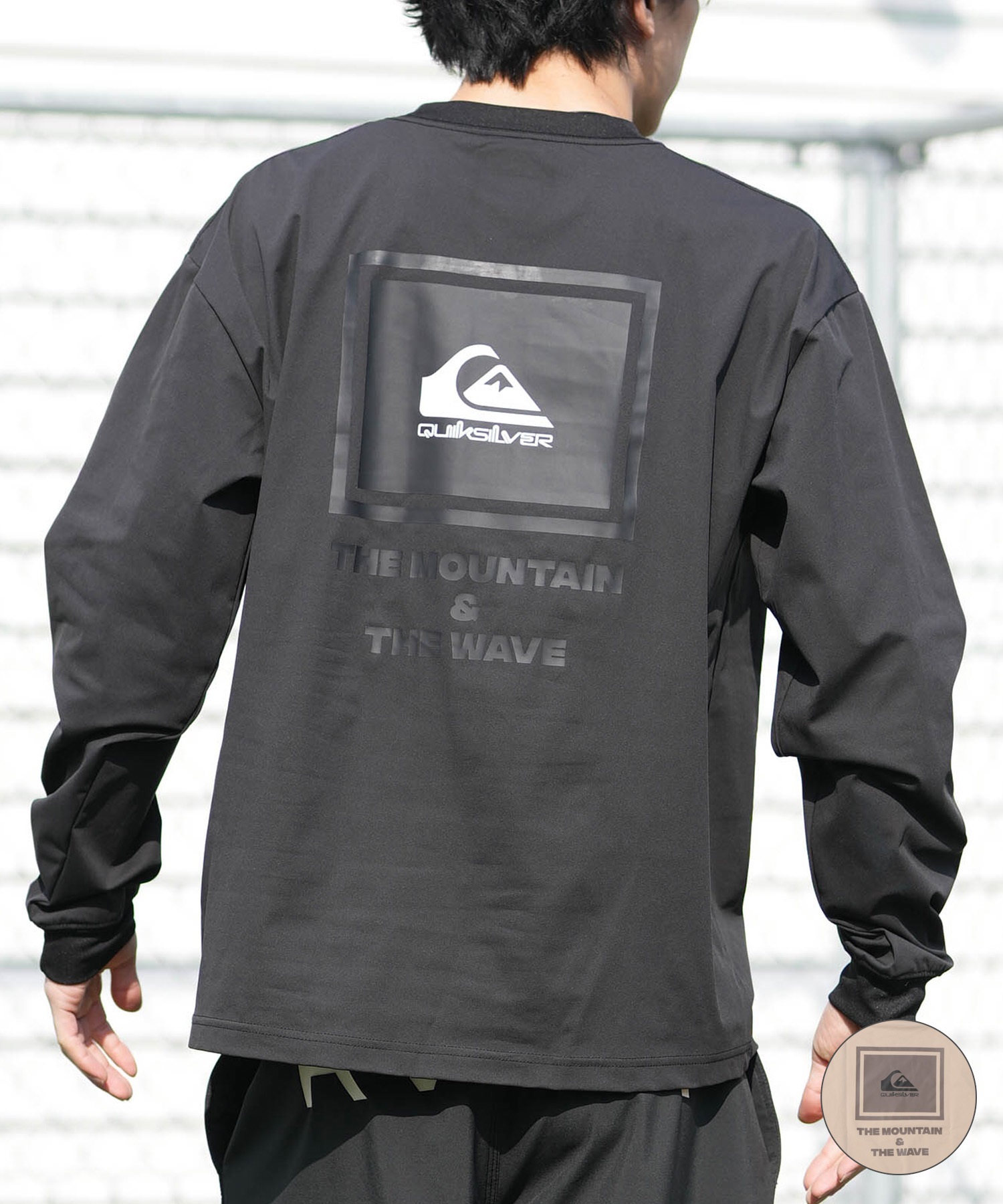 QUIKSILVER クイックシルバー 水着 ラッシュガード 長袖 Tシャツ ロンT メンズ UVカット 速乾 接触冷感 水陸両用 QLY261622M ムラサキスポーツ限定(BLK-M)