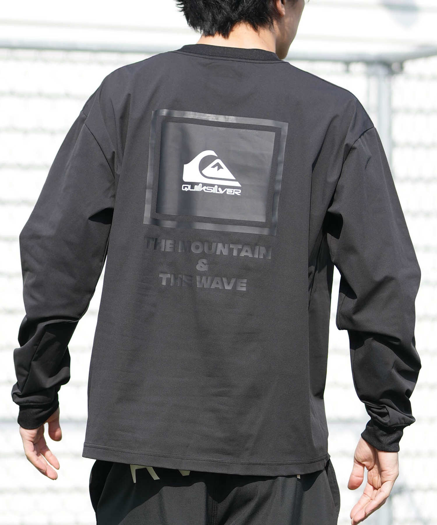 QUIKSILVER クイックシルバー 水着 ラッシュガード 長袖 Tシャツ ロンT メンズ UVカット 速乾 接触冷感 水陸両用 QLY261622M ムラサキスポーツ限定(BLK-M)