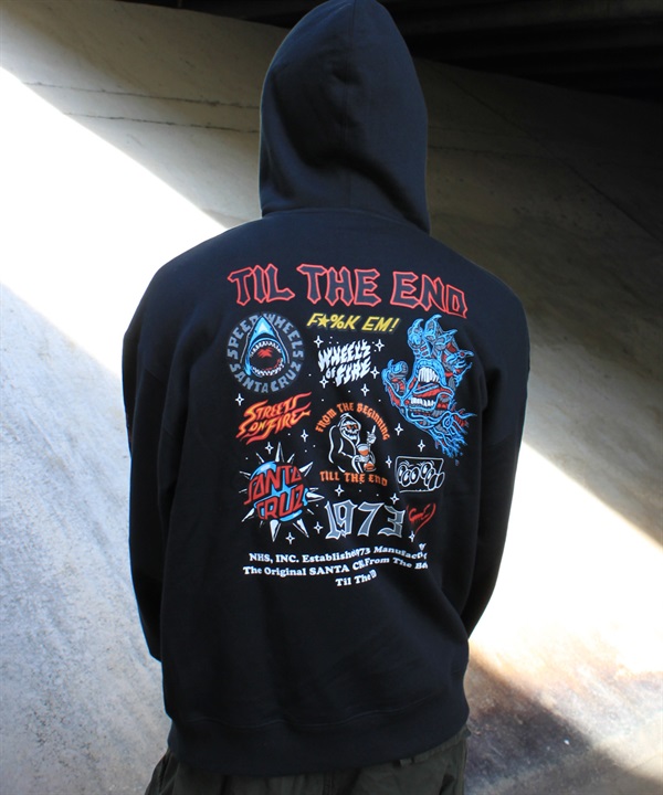 SANTACRUZ サンタクルーズ ジップアップ パーカー フーディー メンズ バックプリント TTE MIX UP ZIP UP HOOD 502264306 ムラサキスポーツ限定