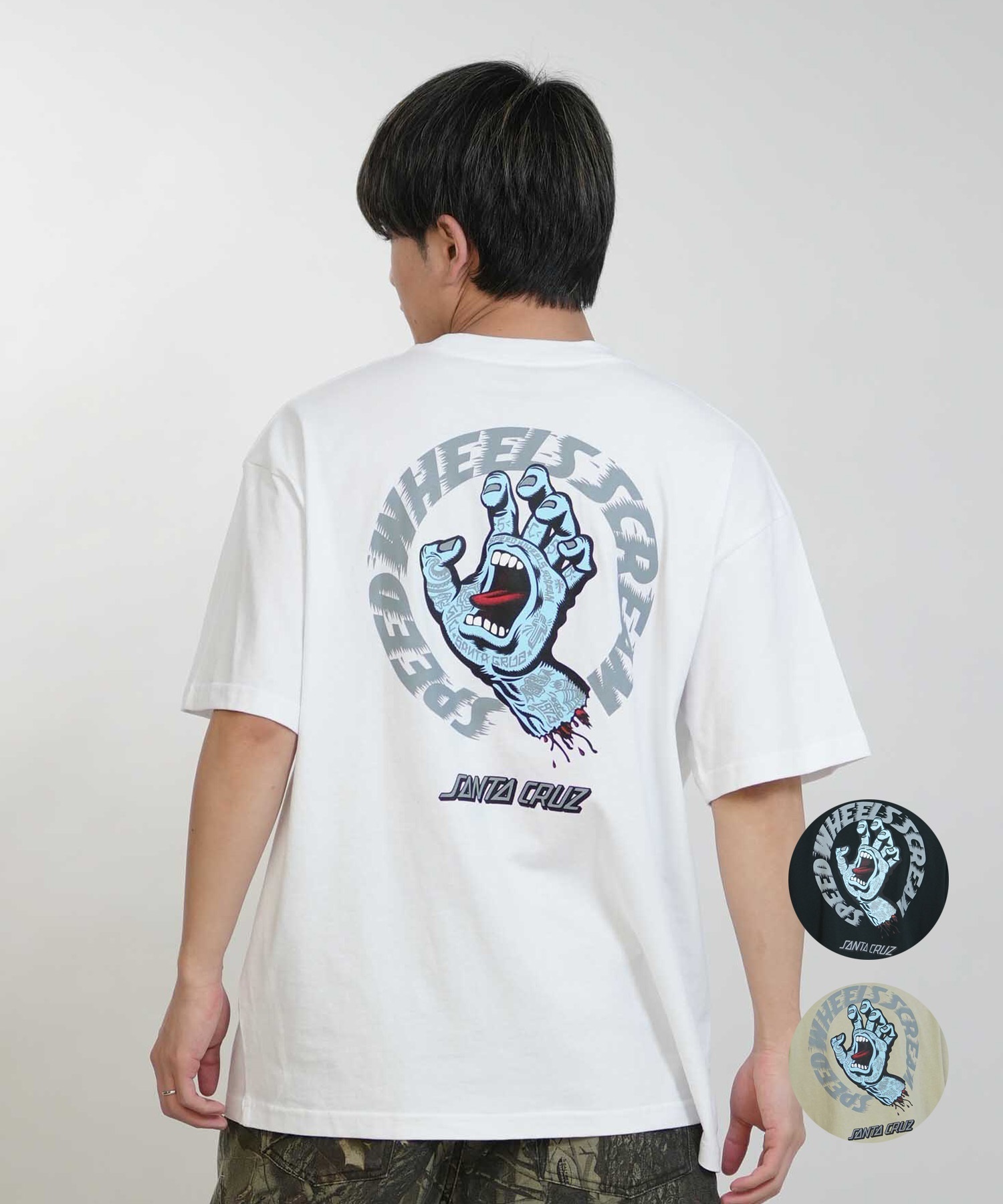 SANTA CRUZ サンタクルーズ 半袖 Tシャツ SPEEDWHEELS タトゥーHAND SS
