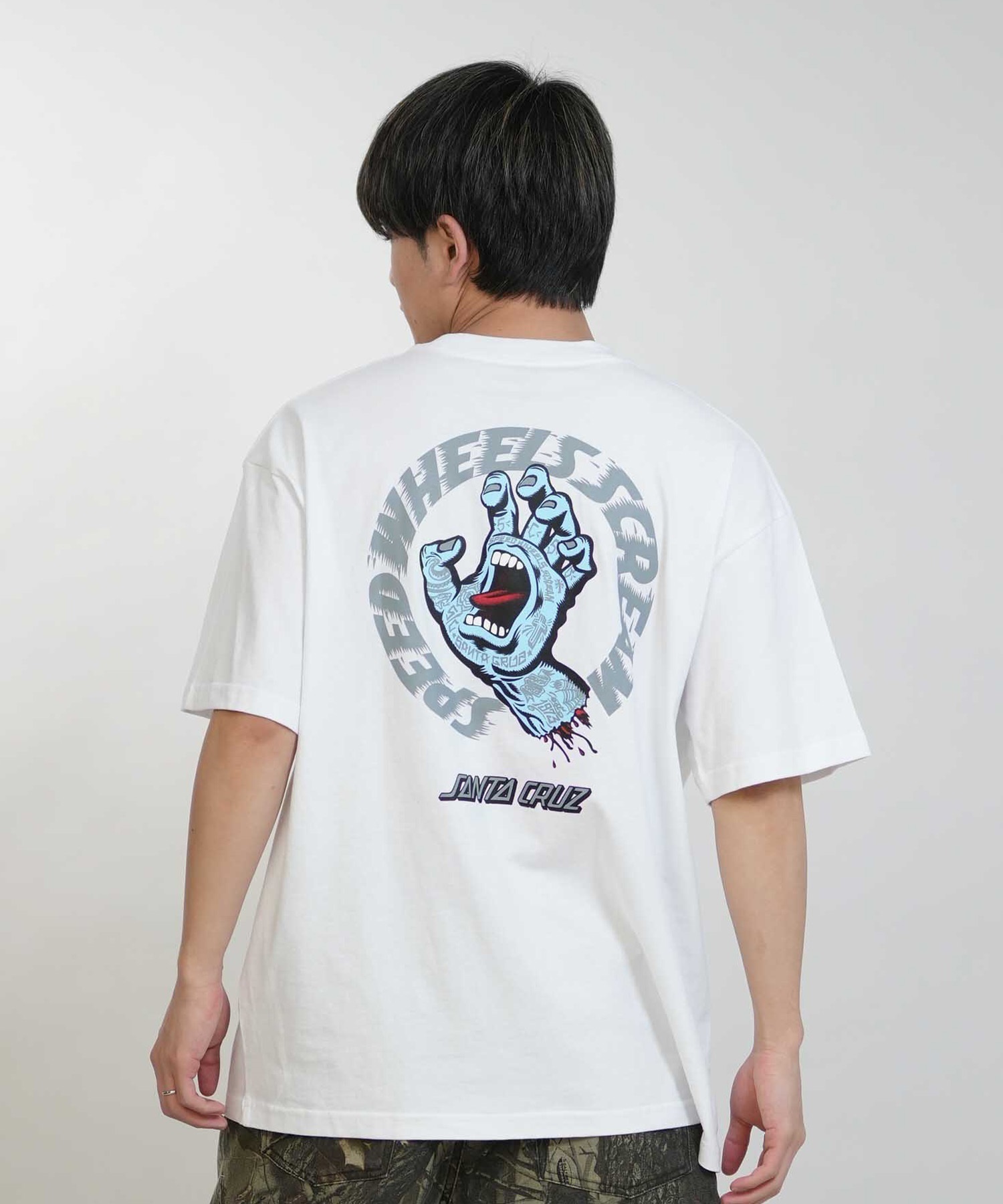 ア*ン様 santa cruz speed wheels Tシャツ USA製 N SANTA CRUZ サンタクルーズ 半袖 Tシャツ SPEEDWHEELS タトゥーHAND SS