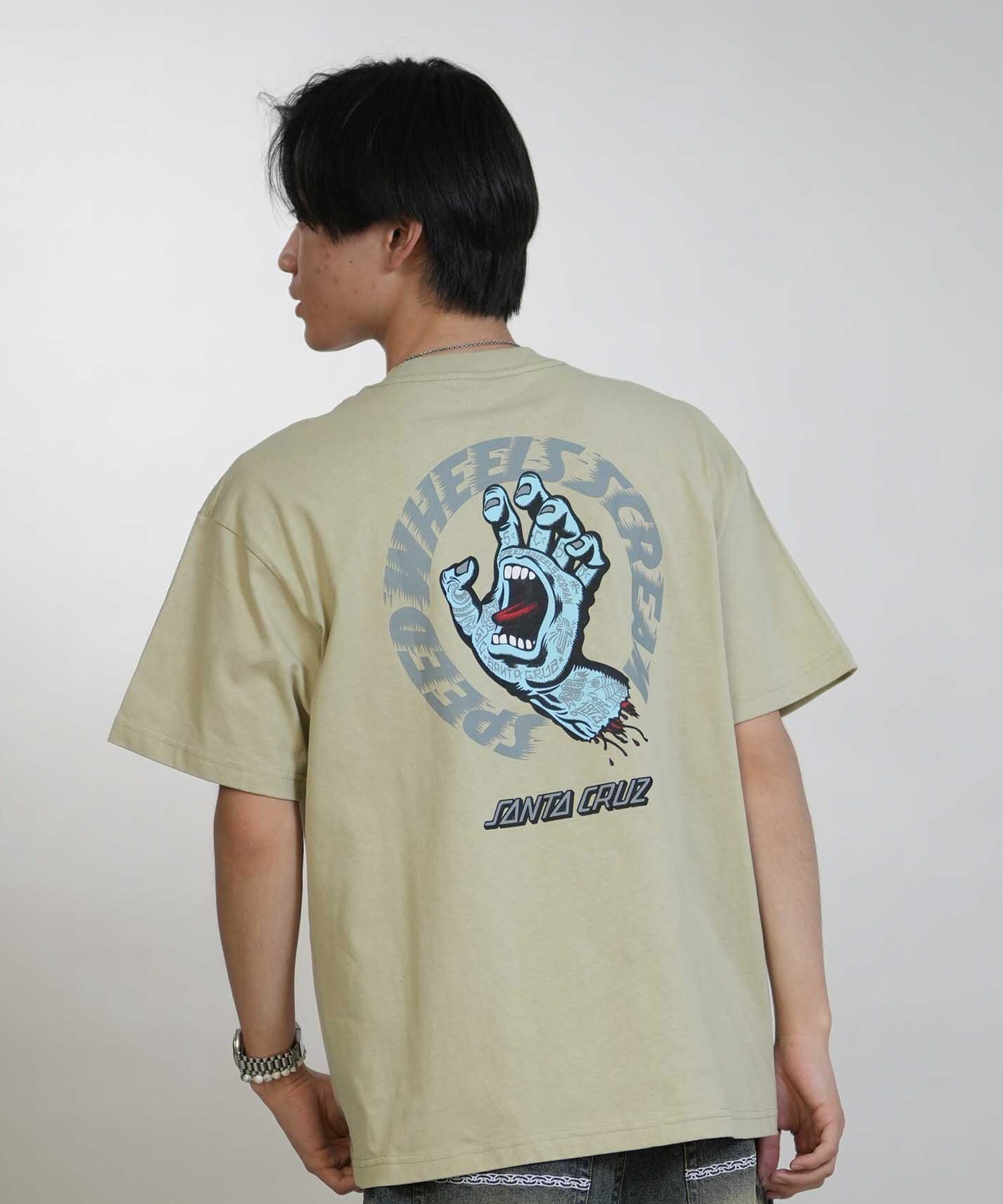 SANTA CRUZ サンタクルーズ 半袖 Tシャツ SPEEDWHEELS タトゥーHAND SS